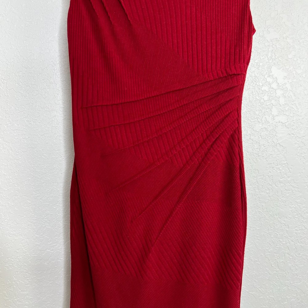 Frank Lyman‎ Design Cherry Knit Gathered Waist Midi Tank Dress Shapely Small - Picture 6 of 14